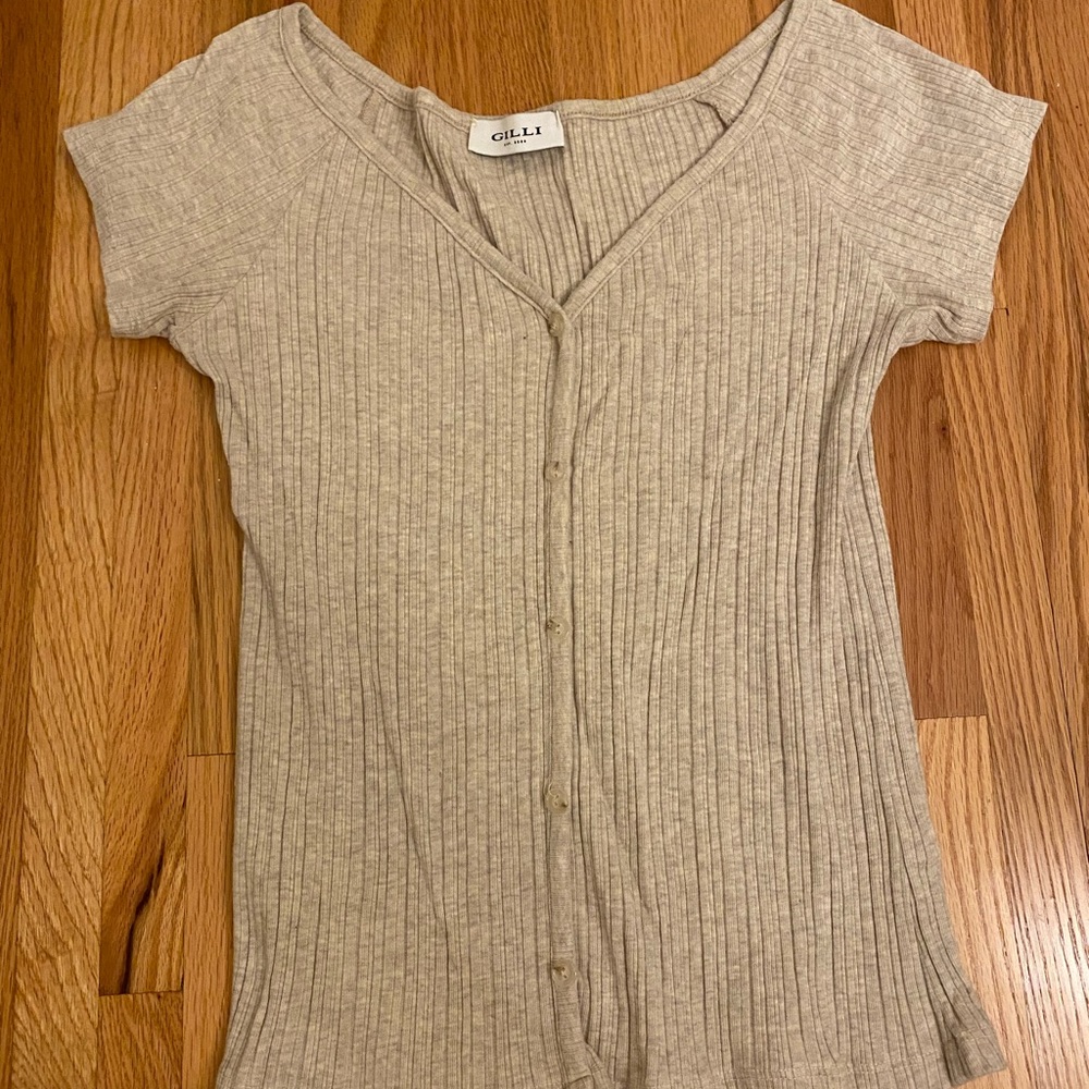 Tan Buttondown Tshirt